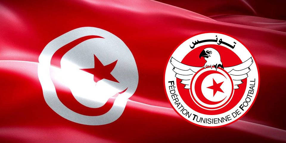 Tunisia National Football Team Logo And Flag Wallpaper