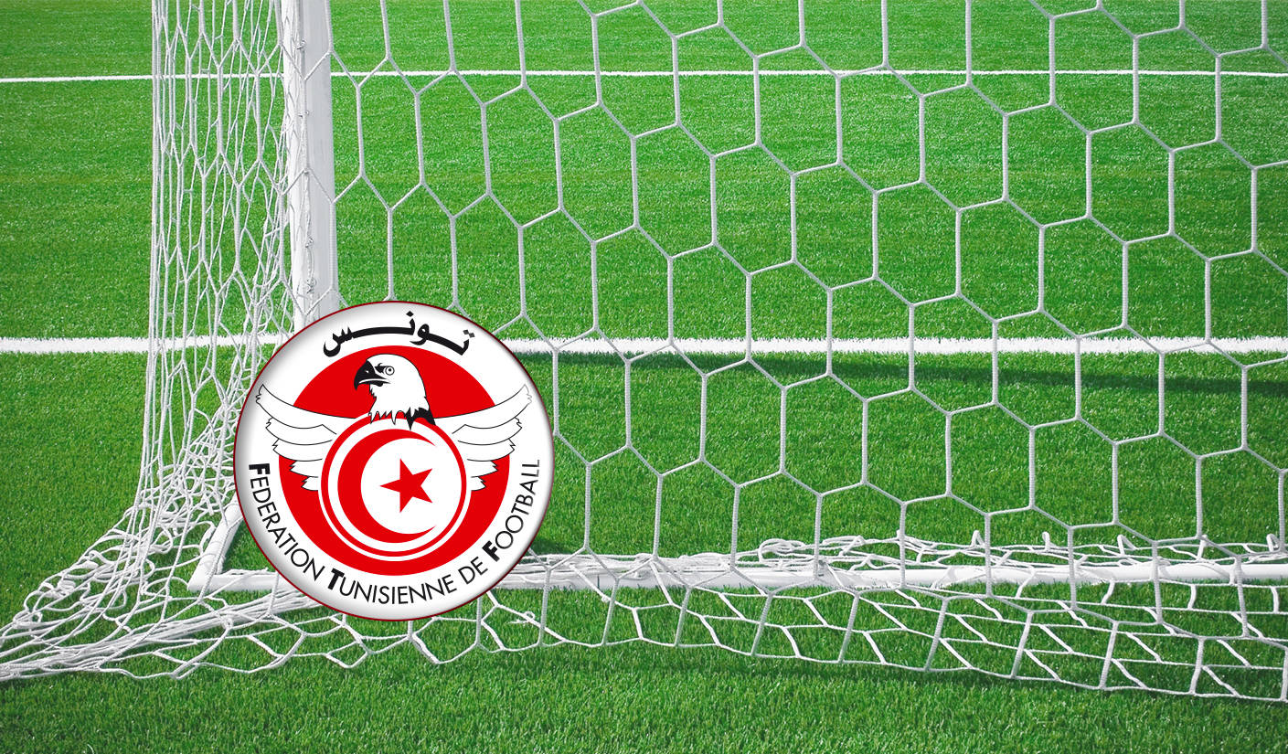 Tunisia National Football Team Logo In Goal Post Wallpaper
