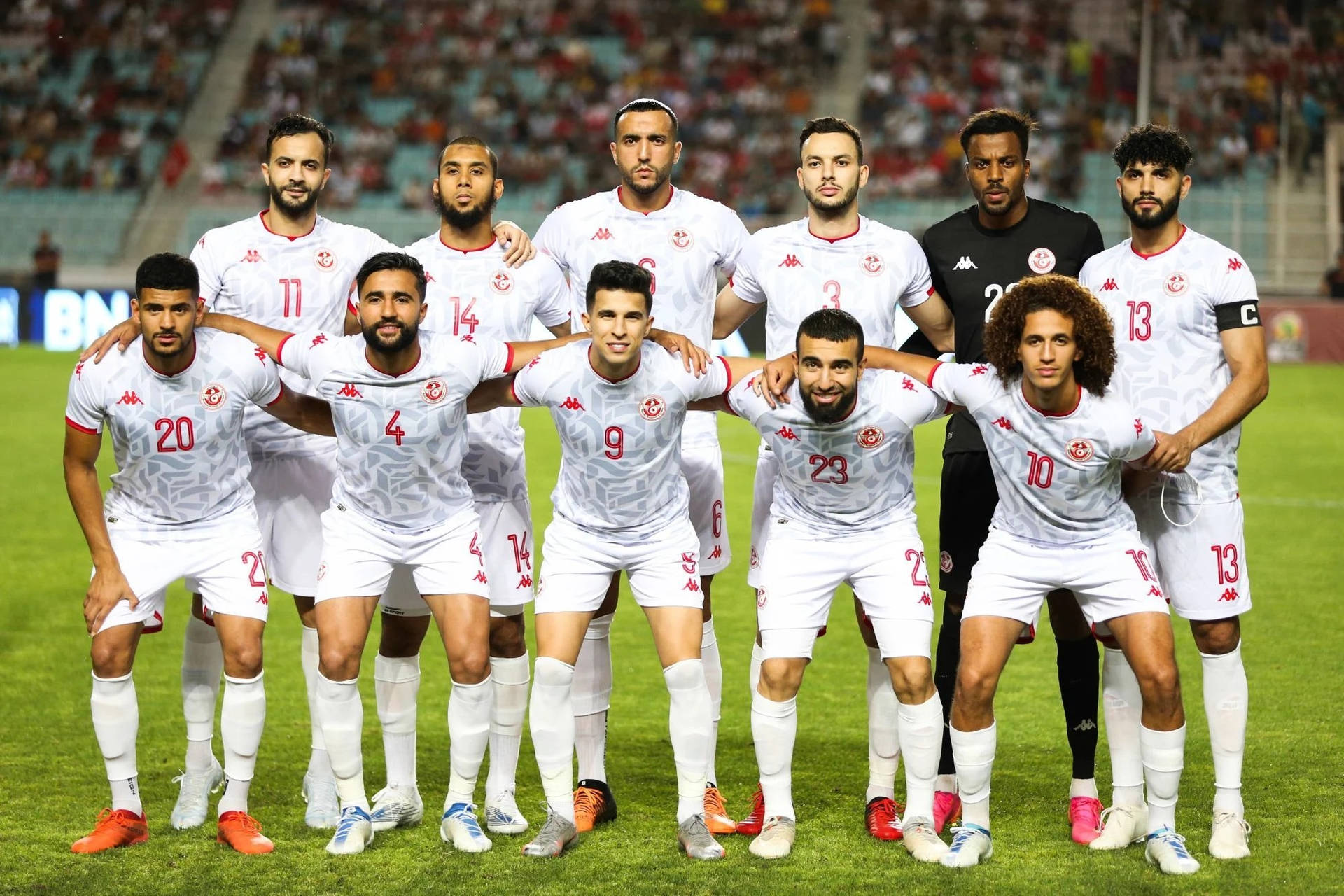 Tunisia National Football Team Players In White Jersey