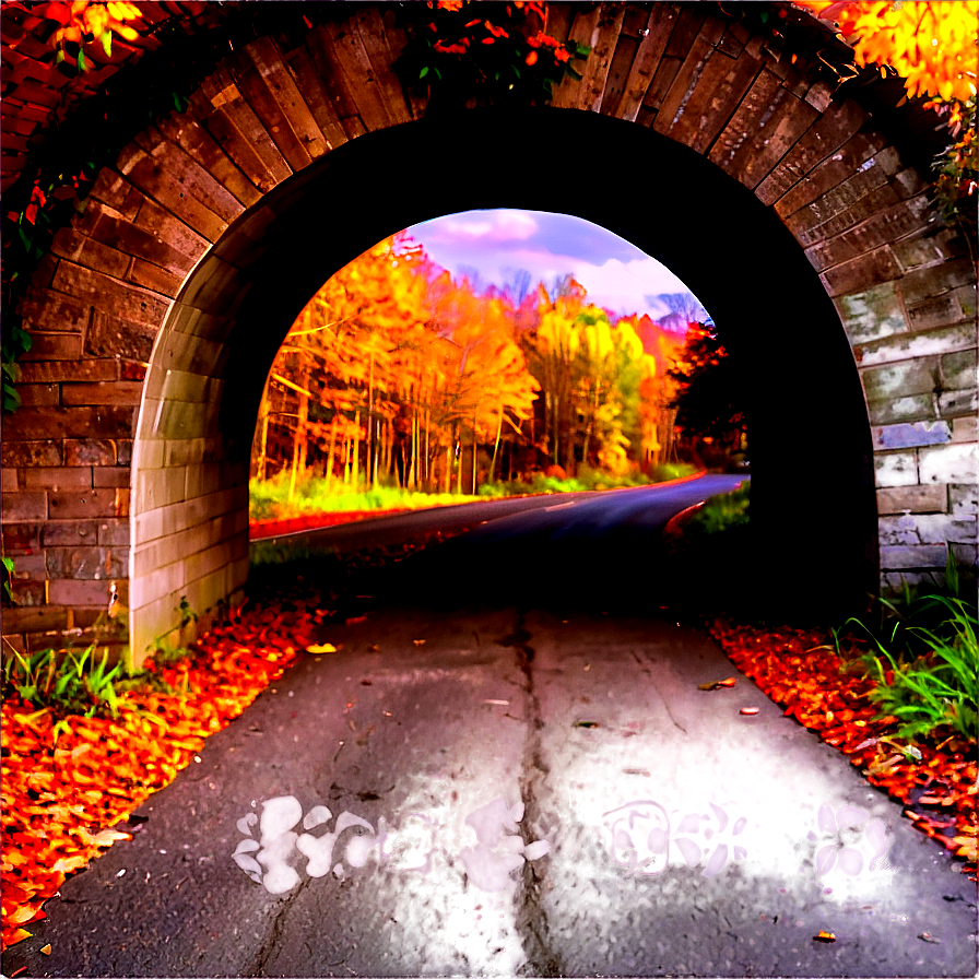 Tunnel In Autumn Forest Png 06242024 PNG