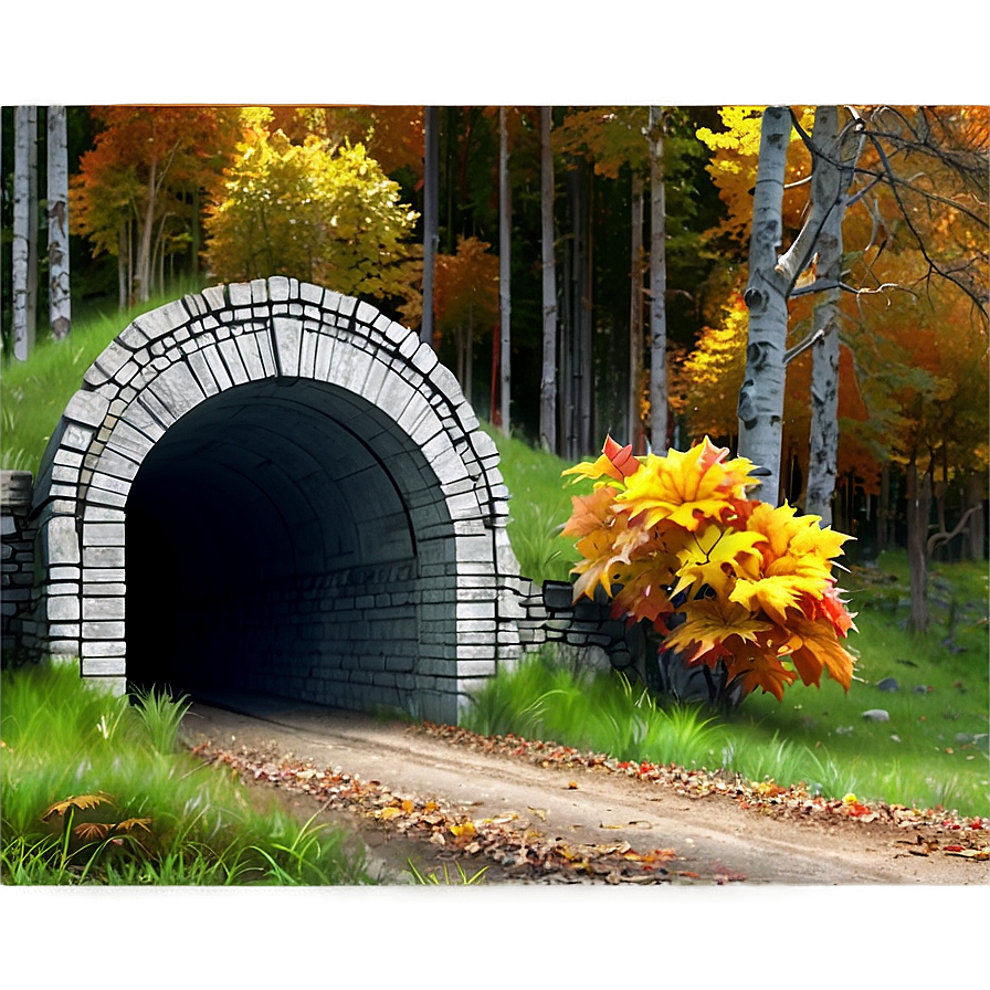 Tunnel In Autumn Forest Png Blw PNG