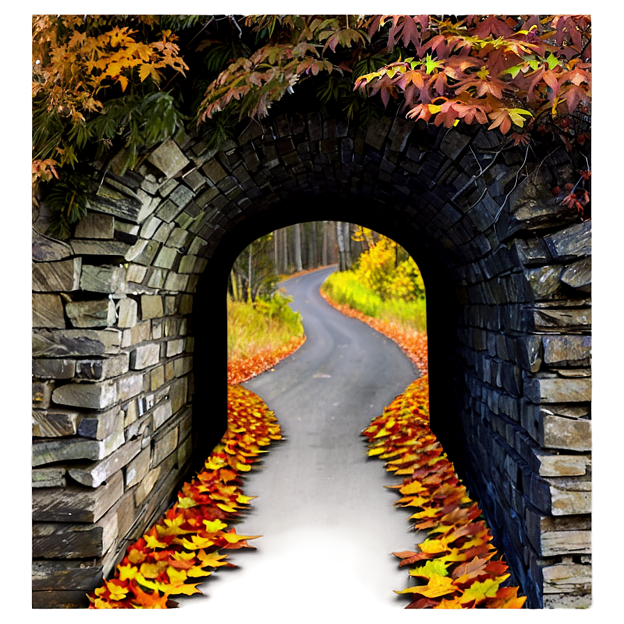 Tunnel In Autumn Forest Png Mcw10 PNG