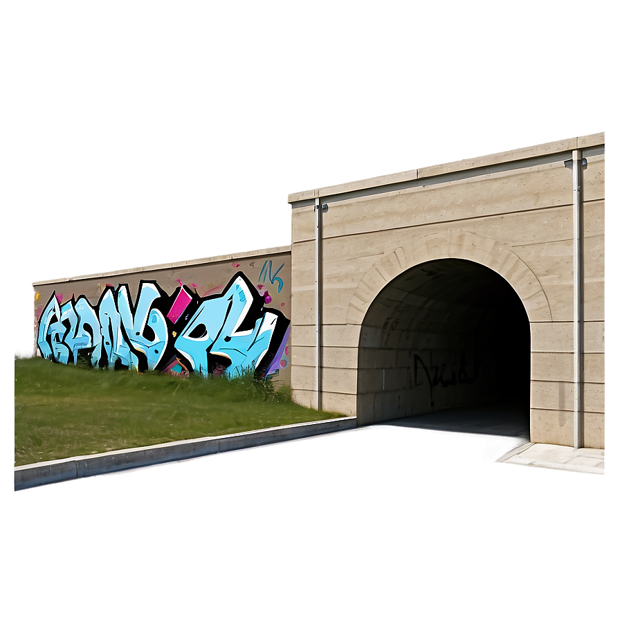 Tunnel With Graffiti Walls Png 06242024 PNG