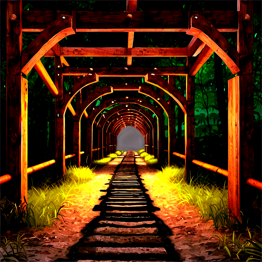 Tunnel With Wooden Beams Png Mfy PNG