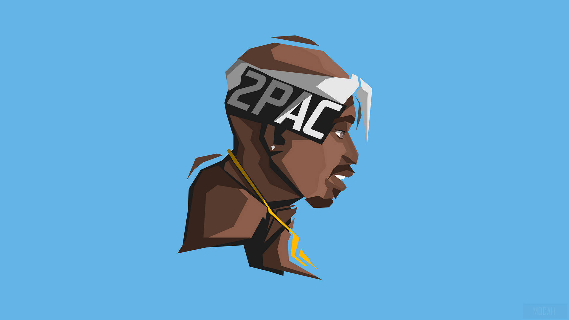 Tupac 2PAC Side Profile Art Wallpaper