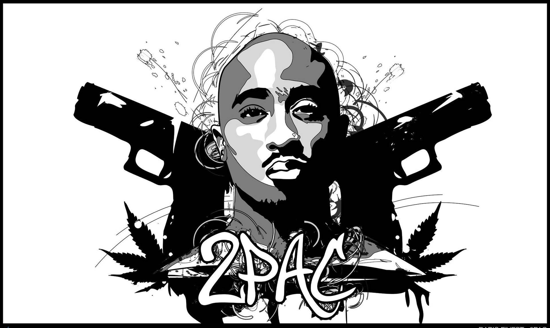 Tupac 2PAC With Guns Wallpaper