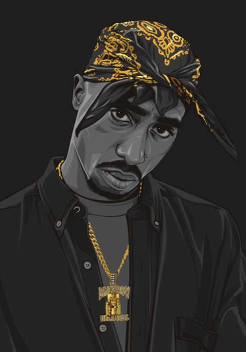 Tupac Shakur som en tegnefilmkarakter Wallpaper