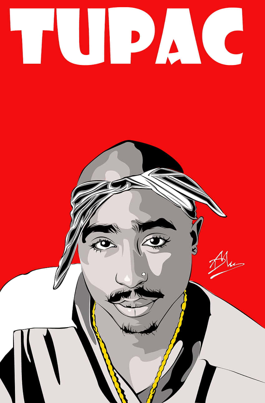 Caricaturade Tupac Shakur. Fondo de pantalla