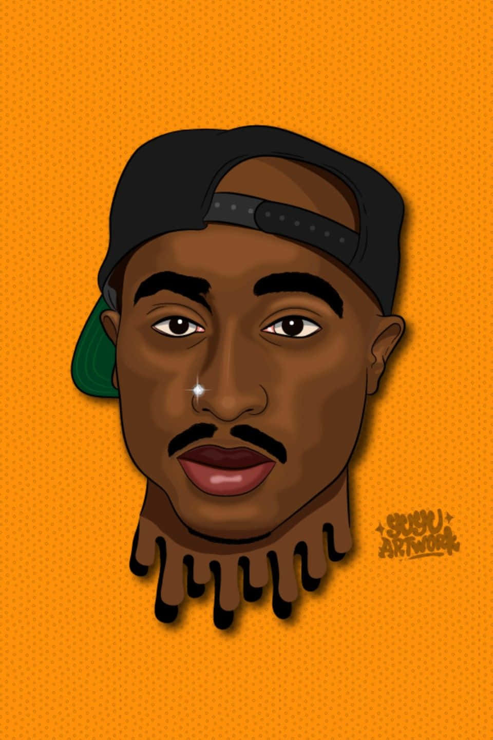 Modern Anime Rapper Star Smoking Canvas Painting Hip Hop Tupac