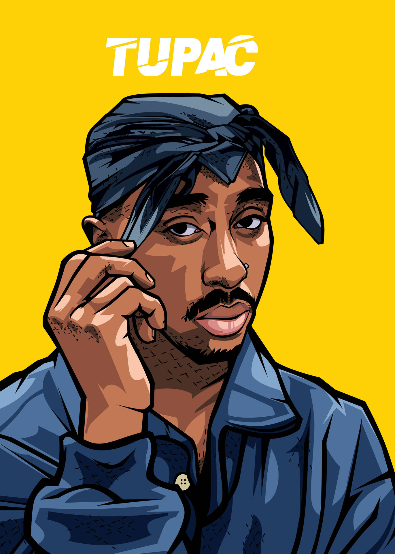 Tupac Cartoon Portrait