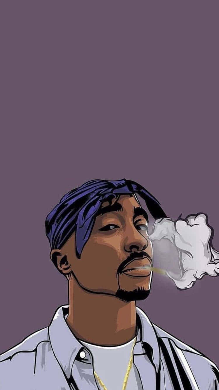Enjoy your favorite tunes on your Tupac themed Iphone Wallpaper