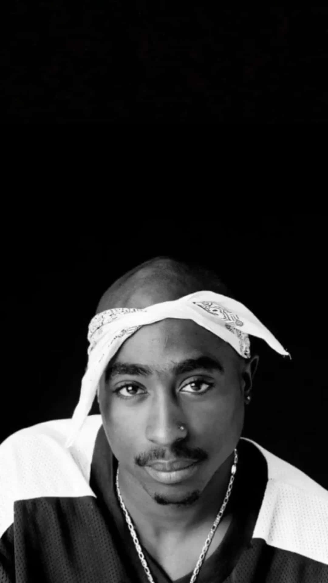 Monochrome Portrait Of Tupac Iphone Wallpaper