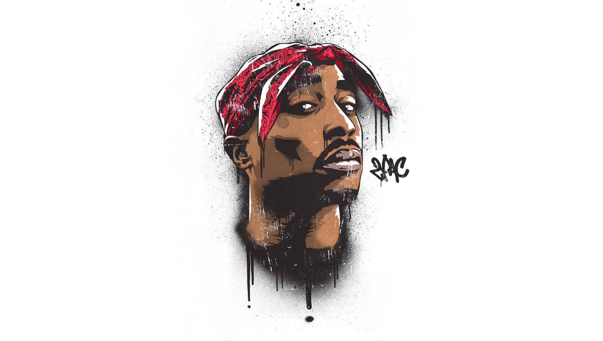 Tupac Rapper Graffiti Portrait