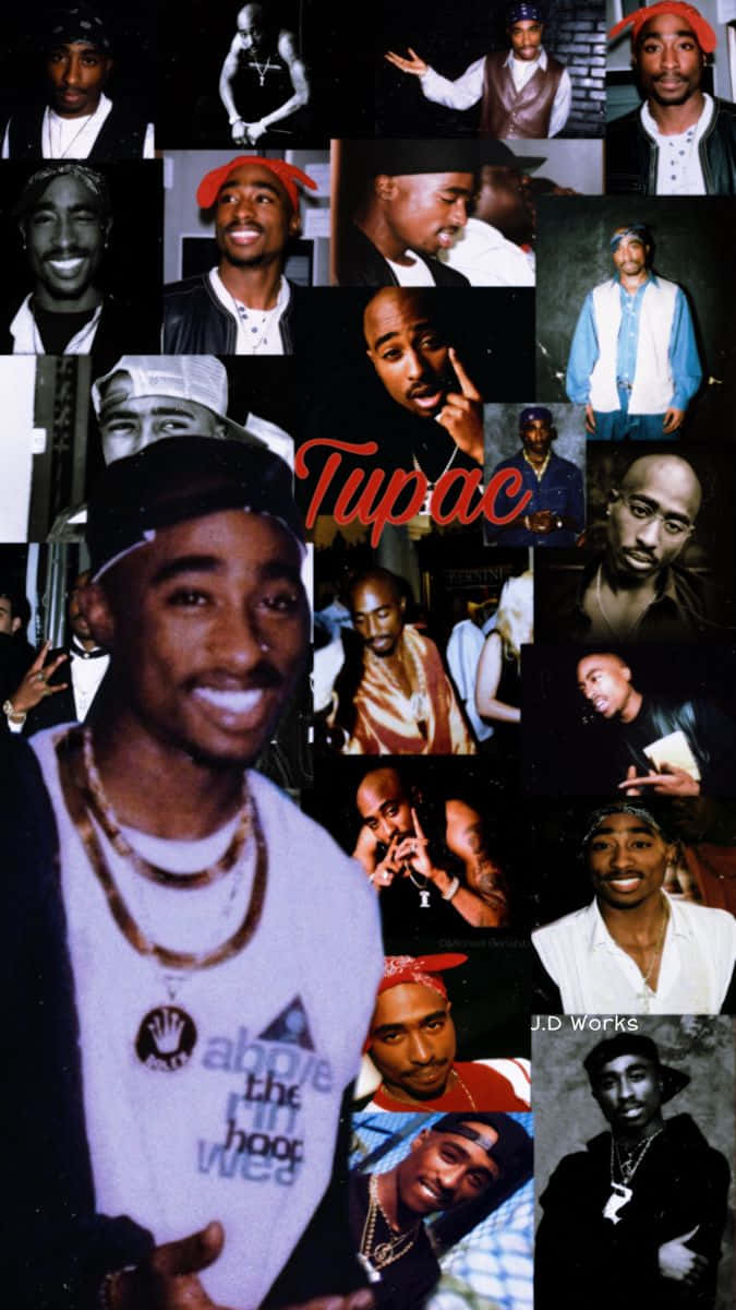 Tupac Shakur Collage Aesthetic Achtergrond