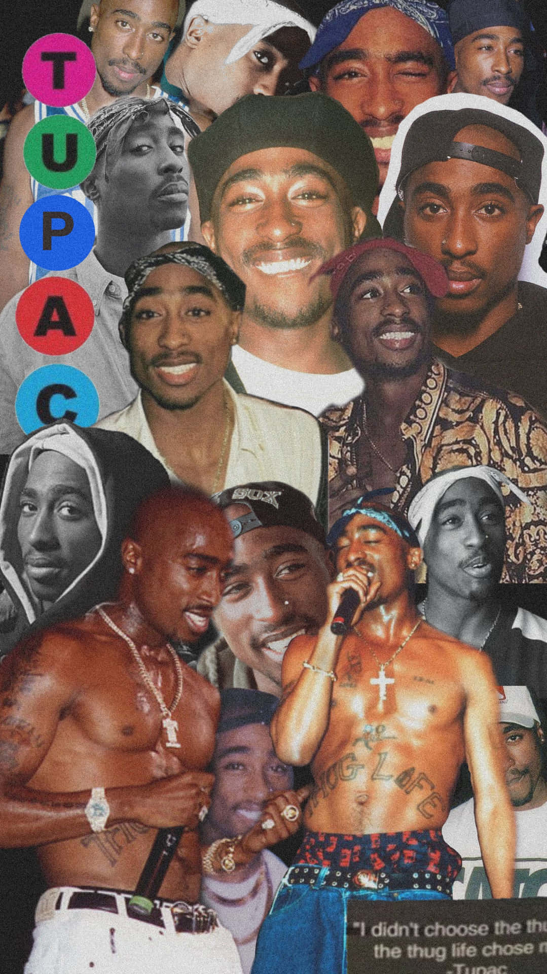 Tupac Shakur Collage Esthétique Fond d'écran