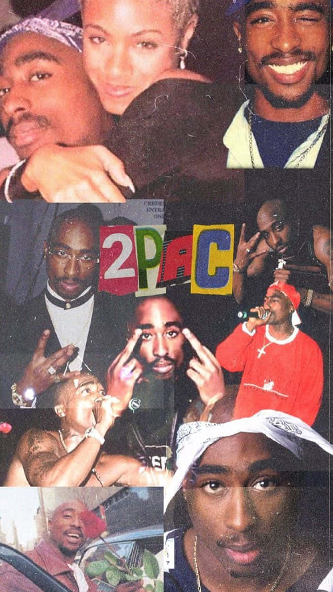 Tupac Shakur Collage Aesthetic Achtergrond