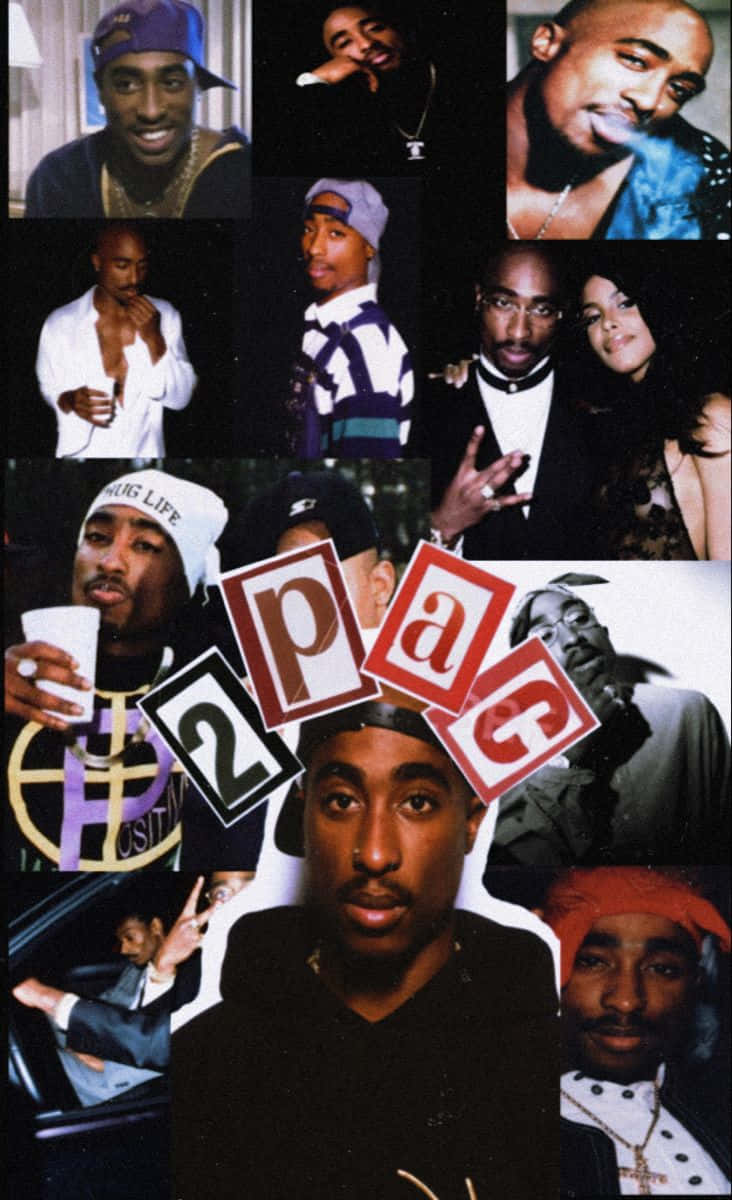 Tupac Shakur Collage Aesthetic Achtergrond