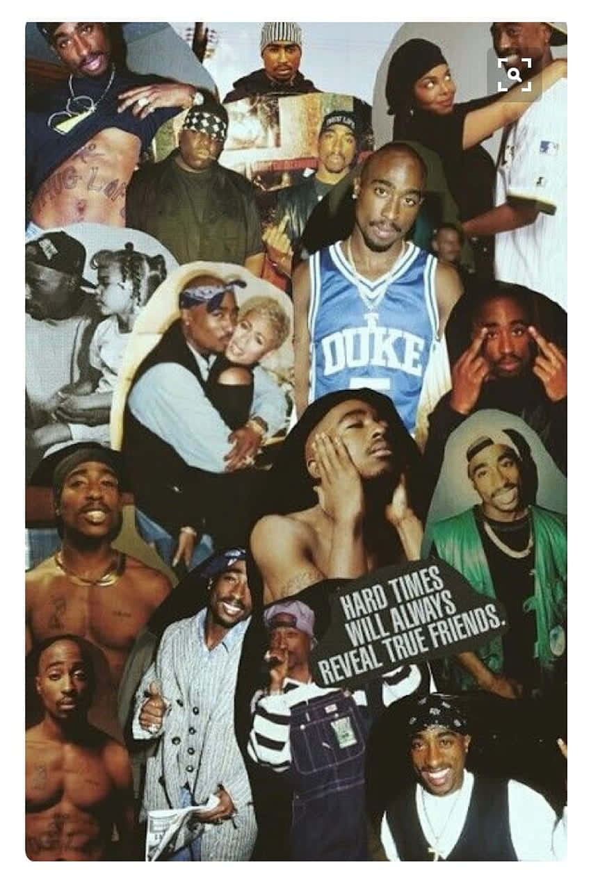 Tupac Shakur Collage Herinneringen Achtergrond