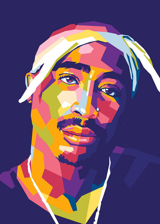 Tupac Shakur Digital Painting Wallpaper