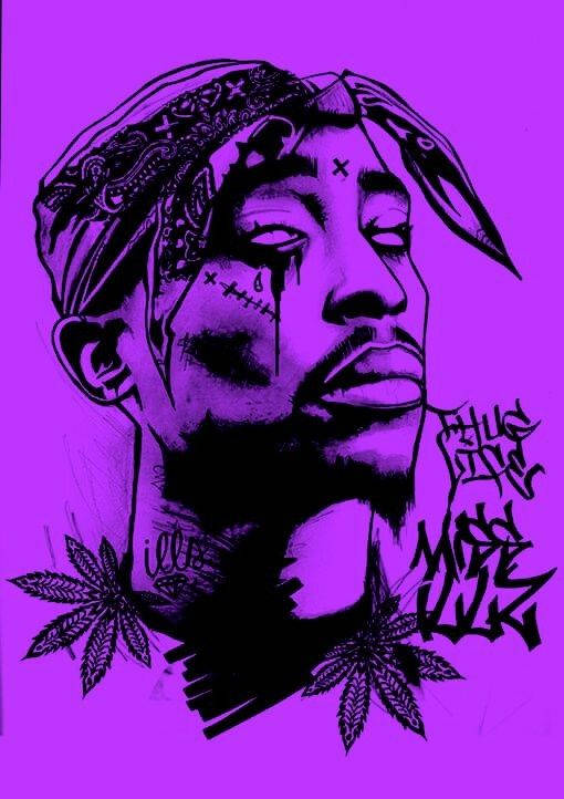 Tupac Shakur Purple Graffiti Wallpaper