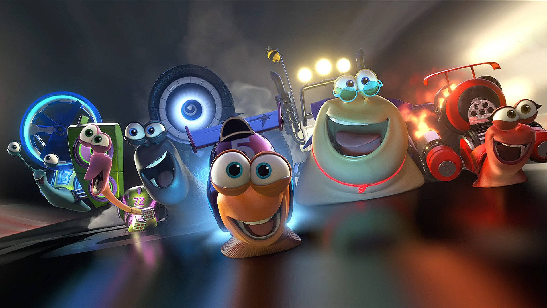 Turbo Characters Smiling Widely Wallpaper