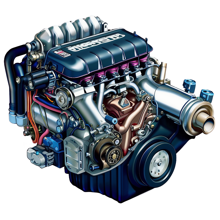 Turbocharged Car Engine Graphic Png Gmf44 PNG