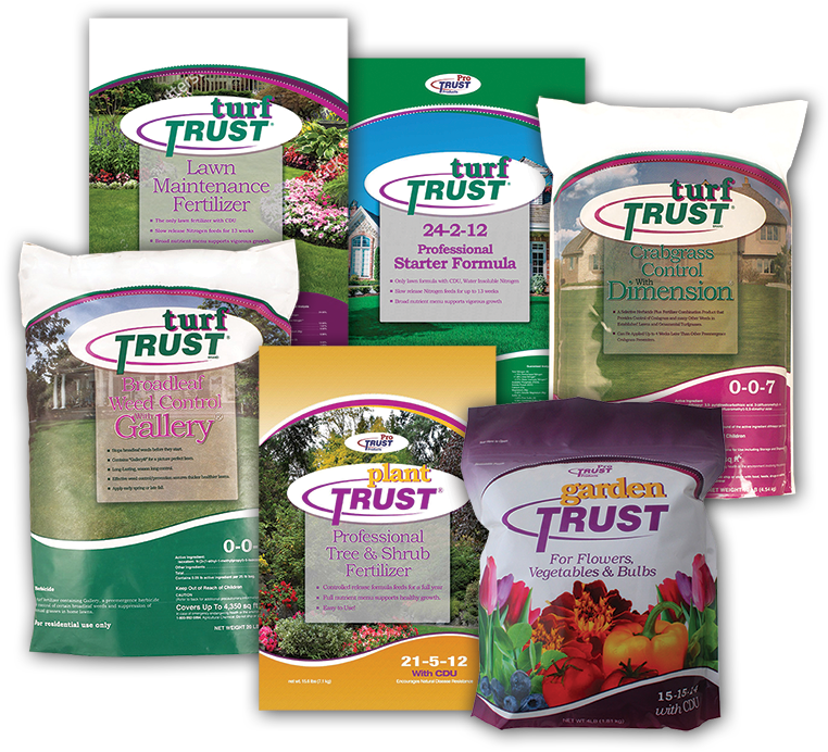 Turf Trust Fertilizer Products Collection PNG