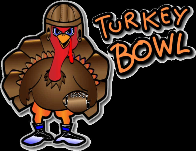 Turkey Bowl Cartoon Mascot PNG