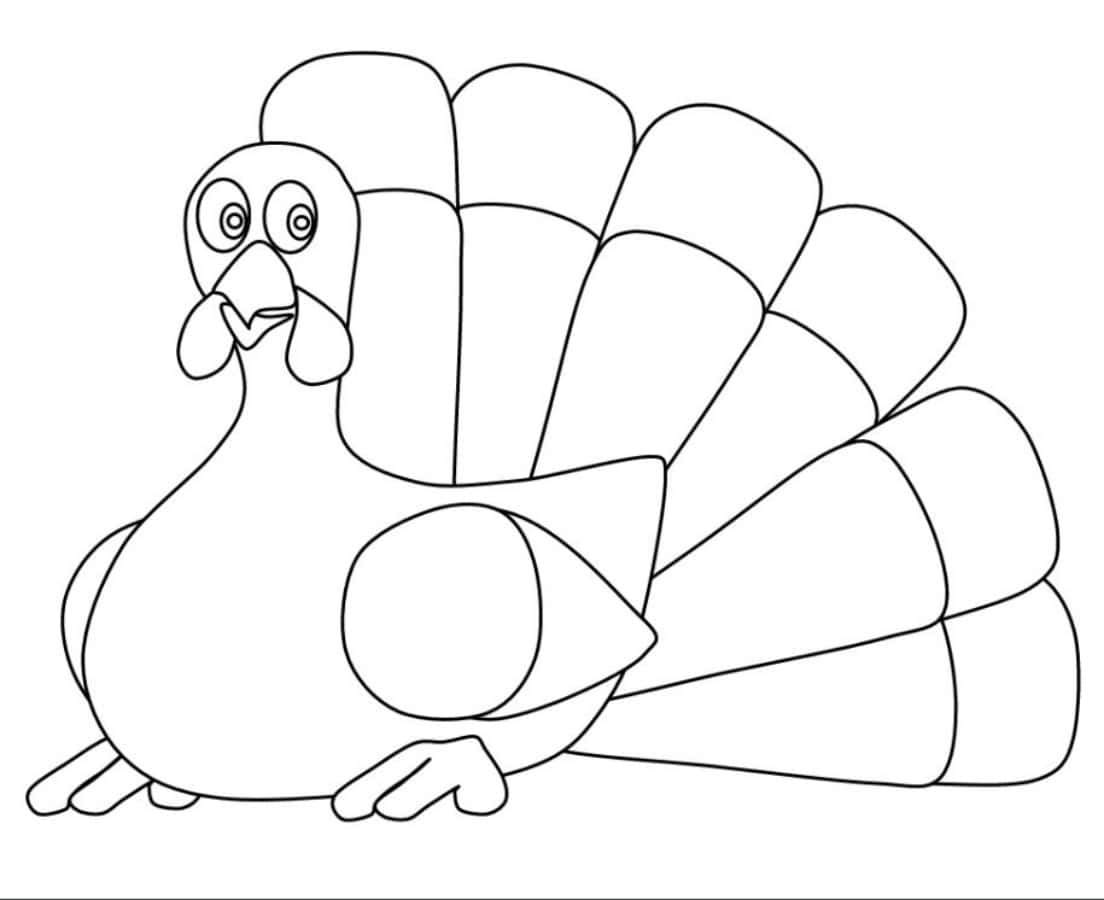 Fejr Thanksgiving med en Turkey Coloring Activity tapet.