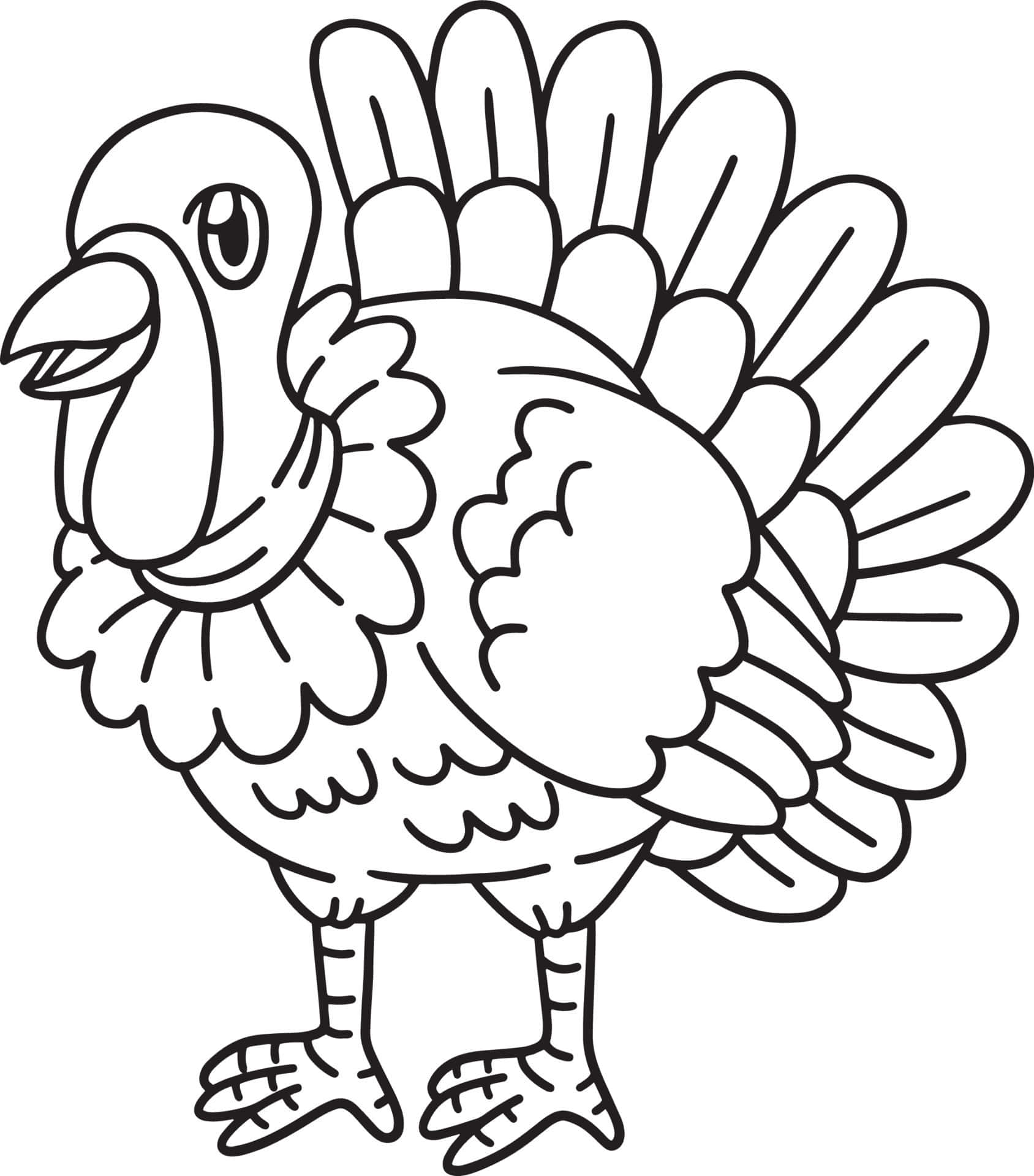 Colorful Turkey Coloring Activity