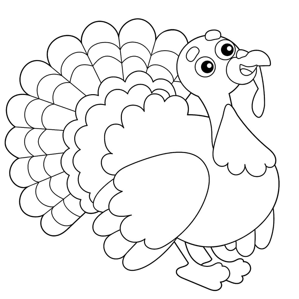 Color This Turkey's Feathers With Your Favorite Crayons