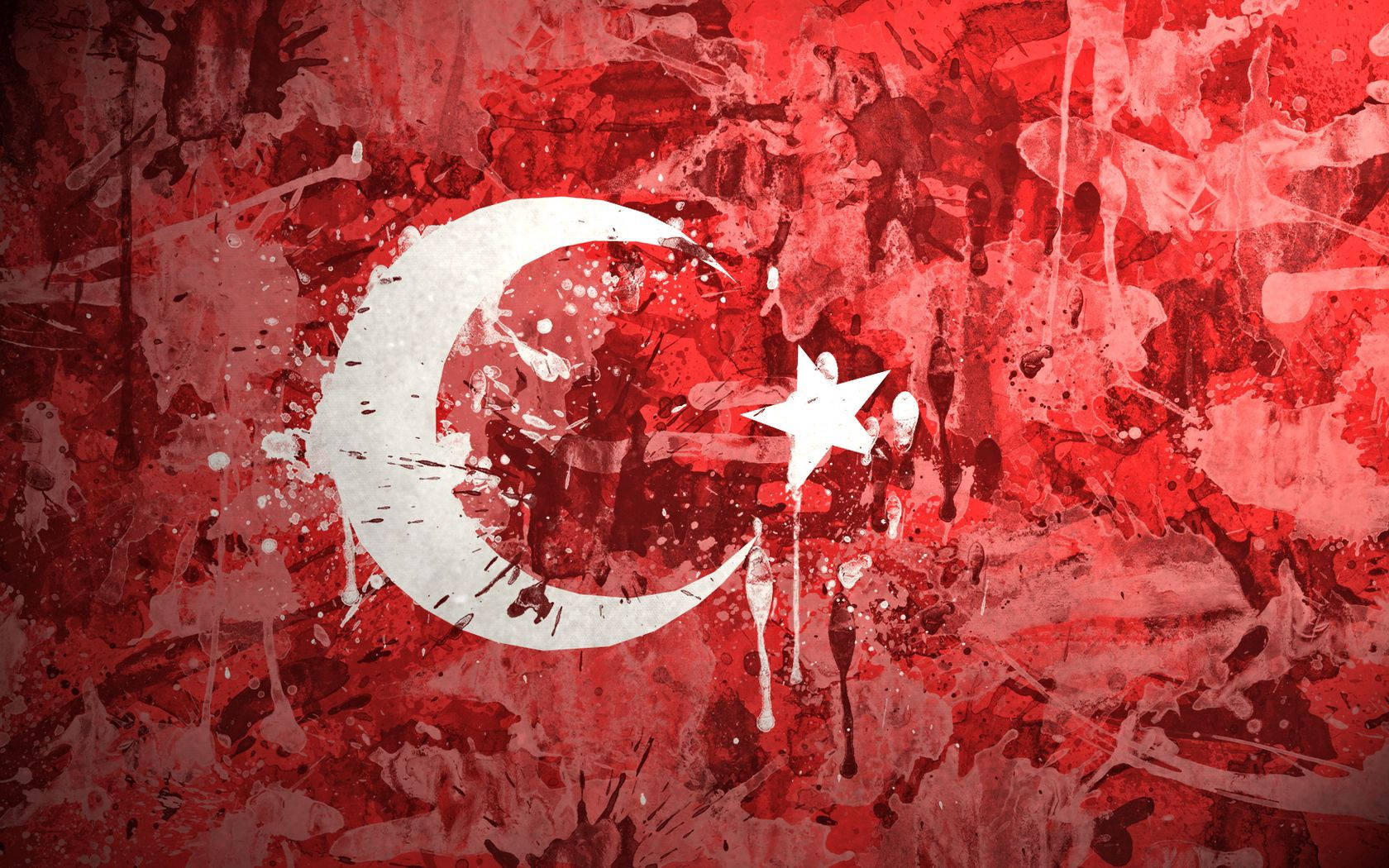 Turkey, Flag, Background, Texture, Paint, Stains