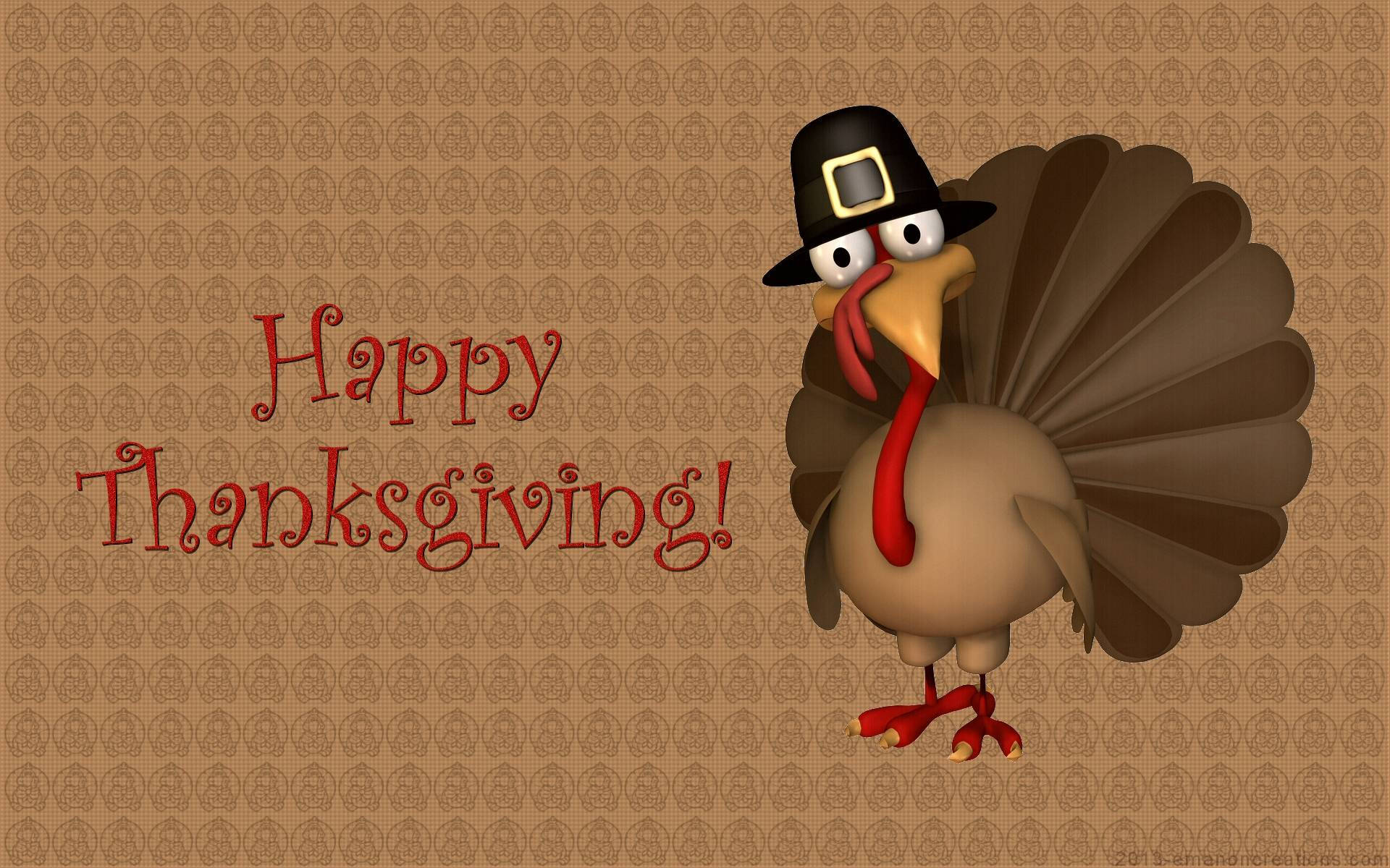 A Cartoon Turkey With The Words Happy Thanksgiving Wallpaper