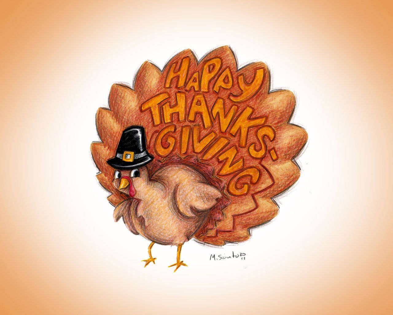 Celebrate Turkey Day with a smile - Happy Thanksgiving! Wallpaper