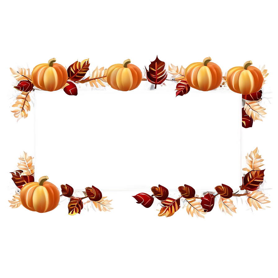 Turkey Themed Thanksgiving Border Png 06202024 PNG