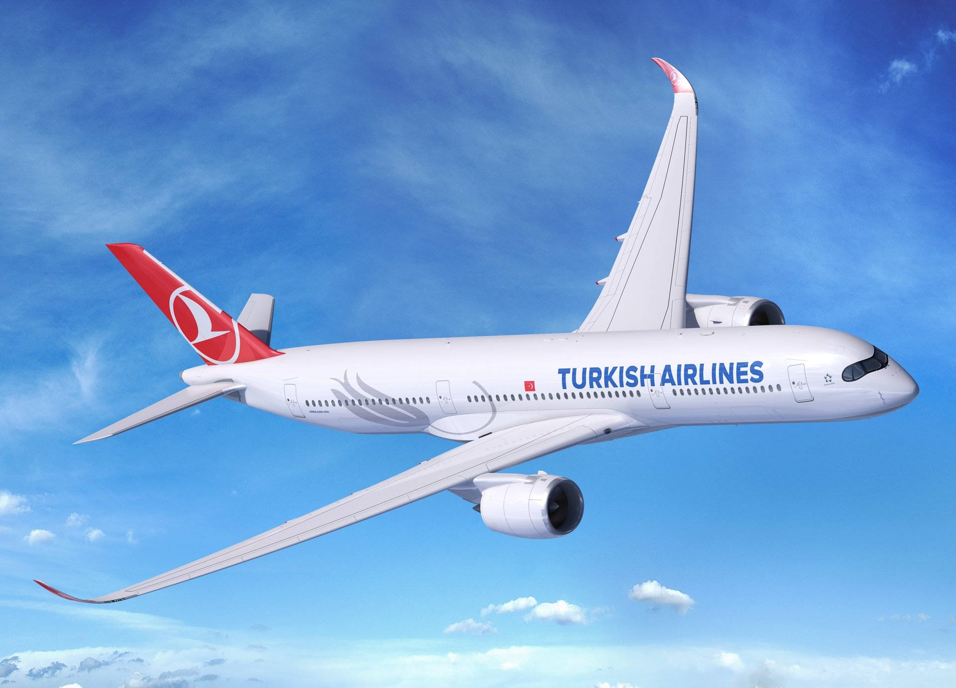 Modeloairbus A350-900 De Turkish Airlines Fondo de pantalla