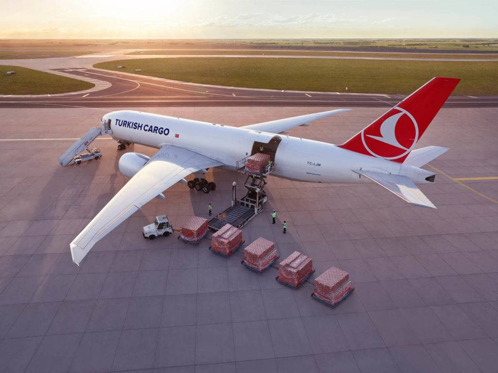 Aviónde Carga De Turkish Airlines. Fondo de pantalla