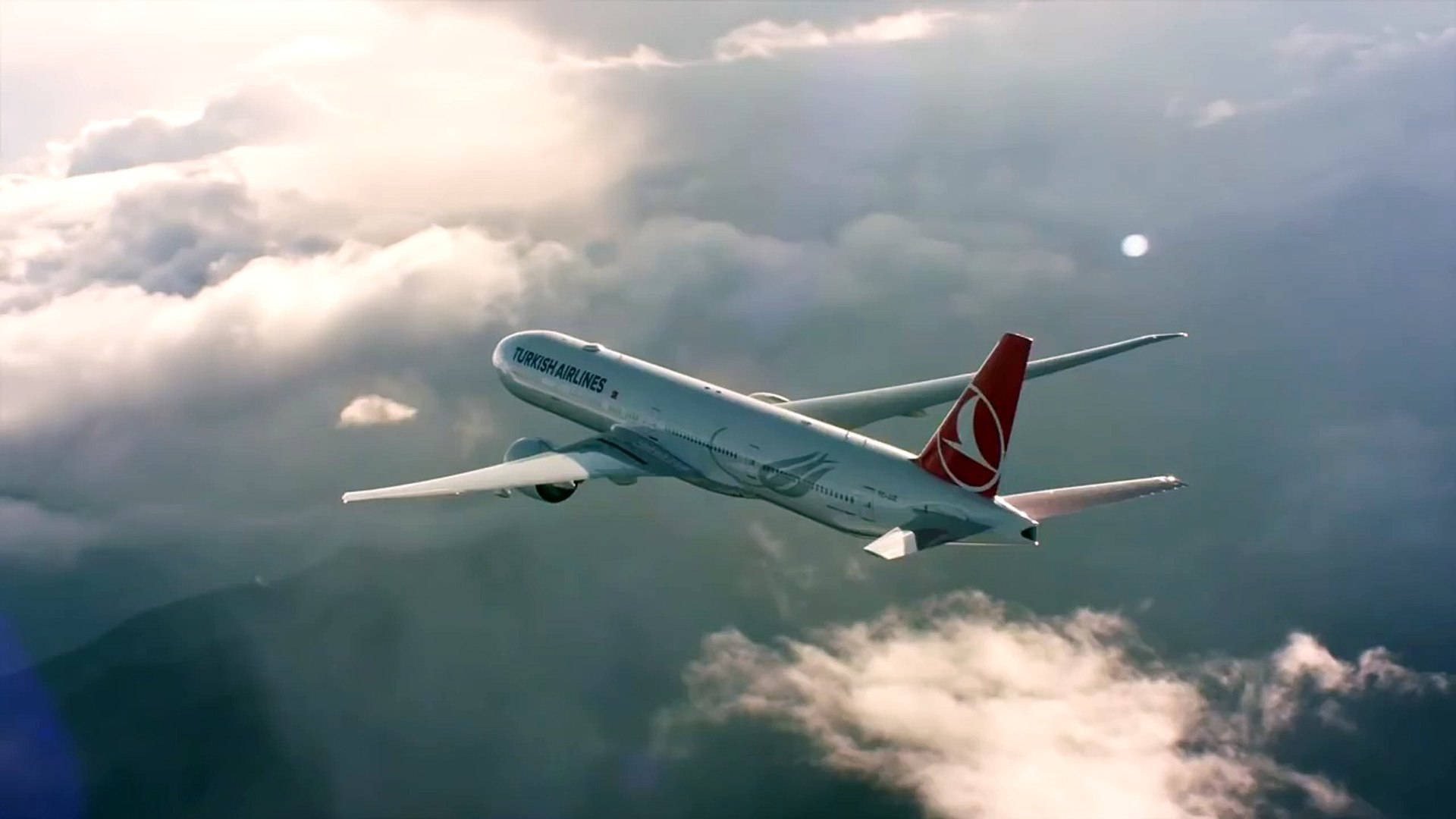 Turkish Airlines Soaring In The Sky Background