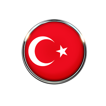 Turkish Flag Button Design PNG