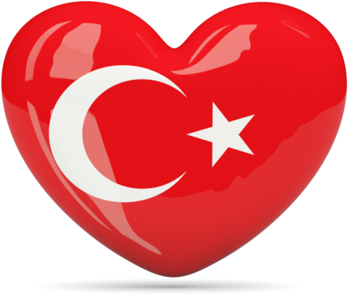 Turkish Flag Heart Icon PNG