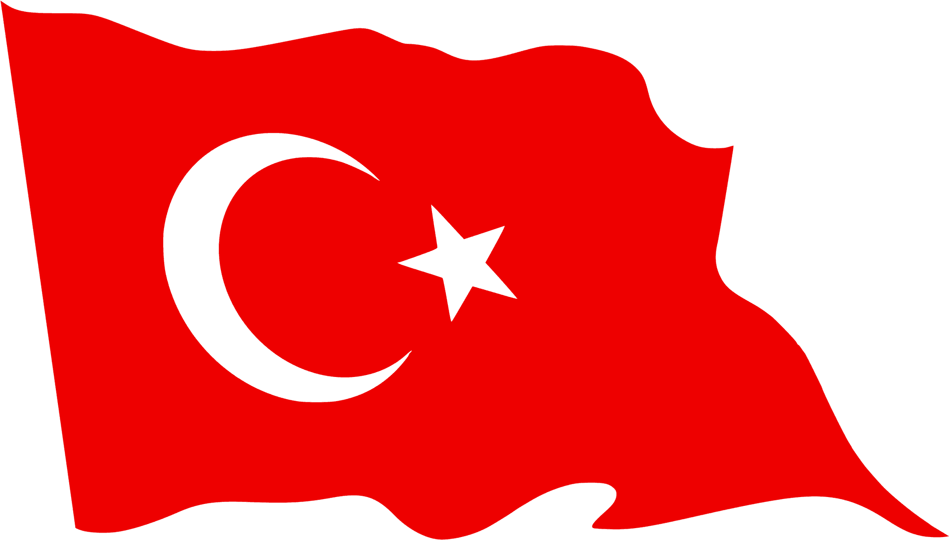 Turkish National Flag Waving PNG