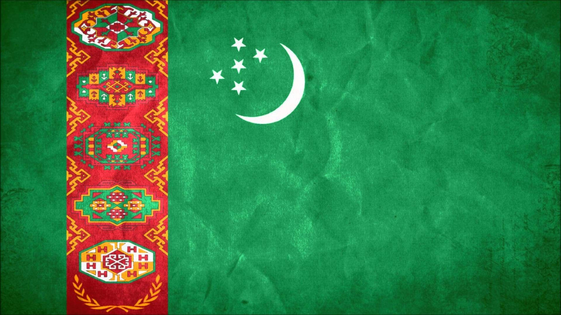 Turkmenistan Flag On Paper Wallpaper