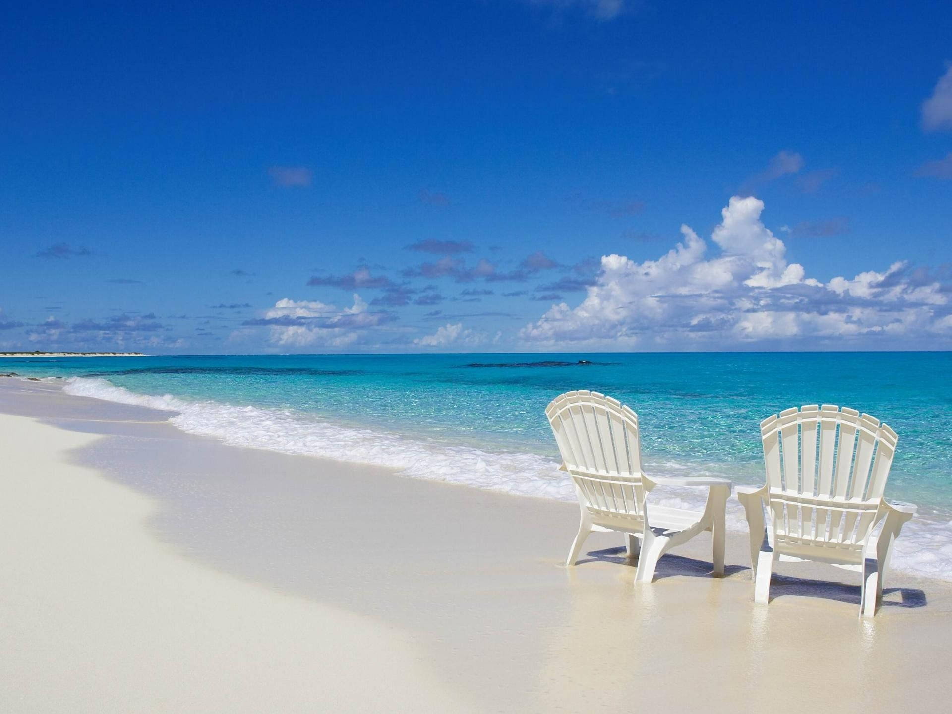 Turks And Caicos White Beach Chairs Wallpaper