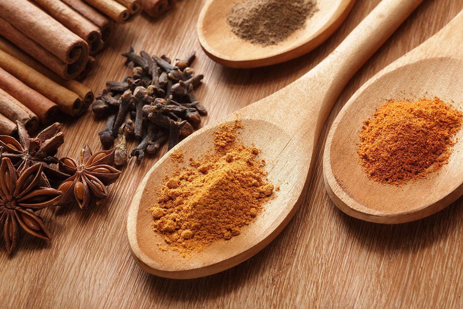Turmeric Powder And Other Spices Wallpaper
