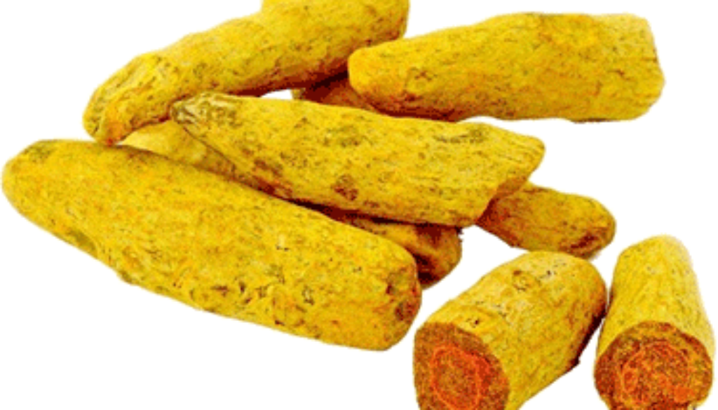Turmeric Roots Wholeand Halved PNG