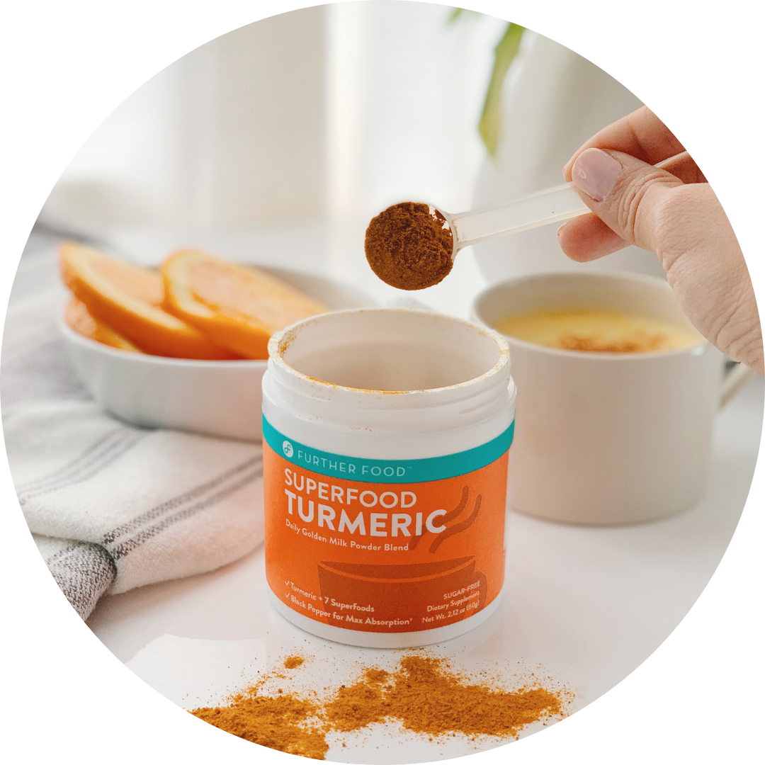Turmeric Superfood Powder Scooping PNG
