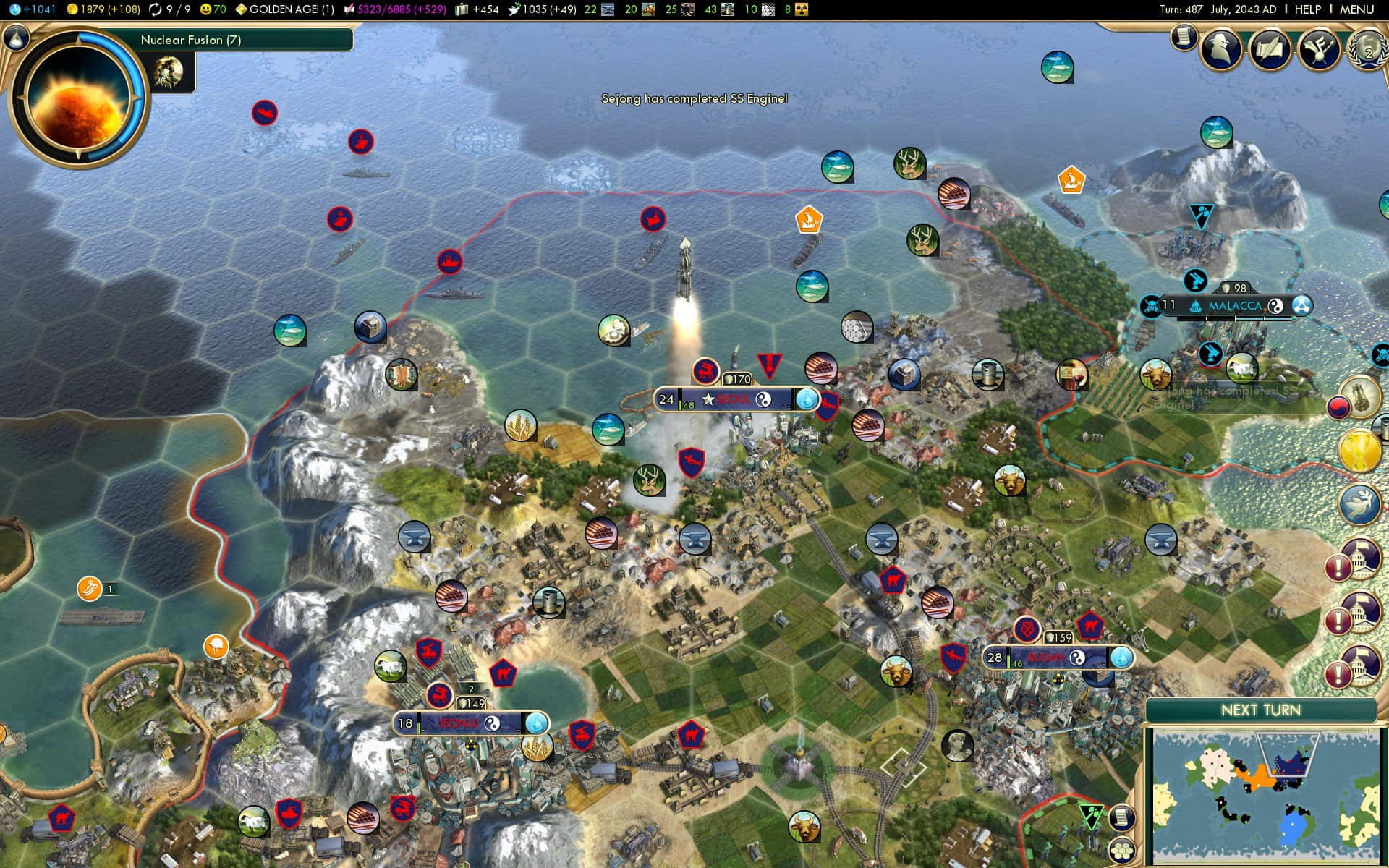 A Strategic Battle Unfolding on a Turn-based Strategy Game Wallpaper