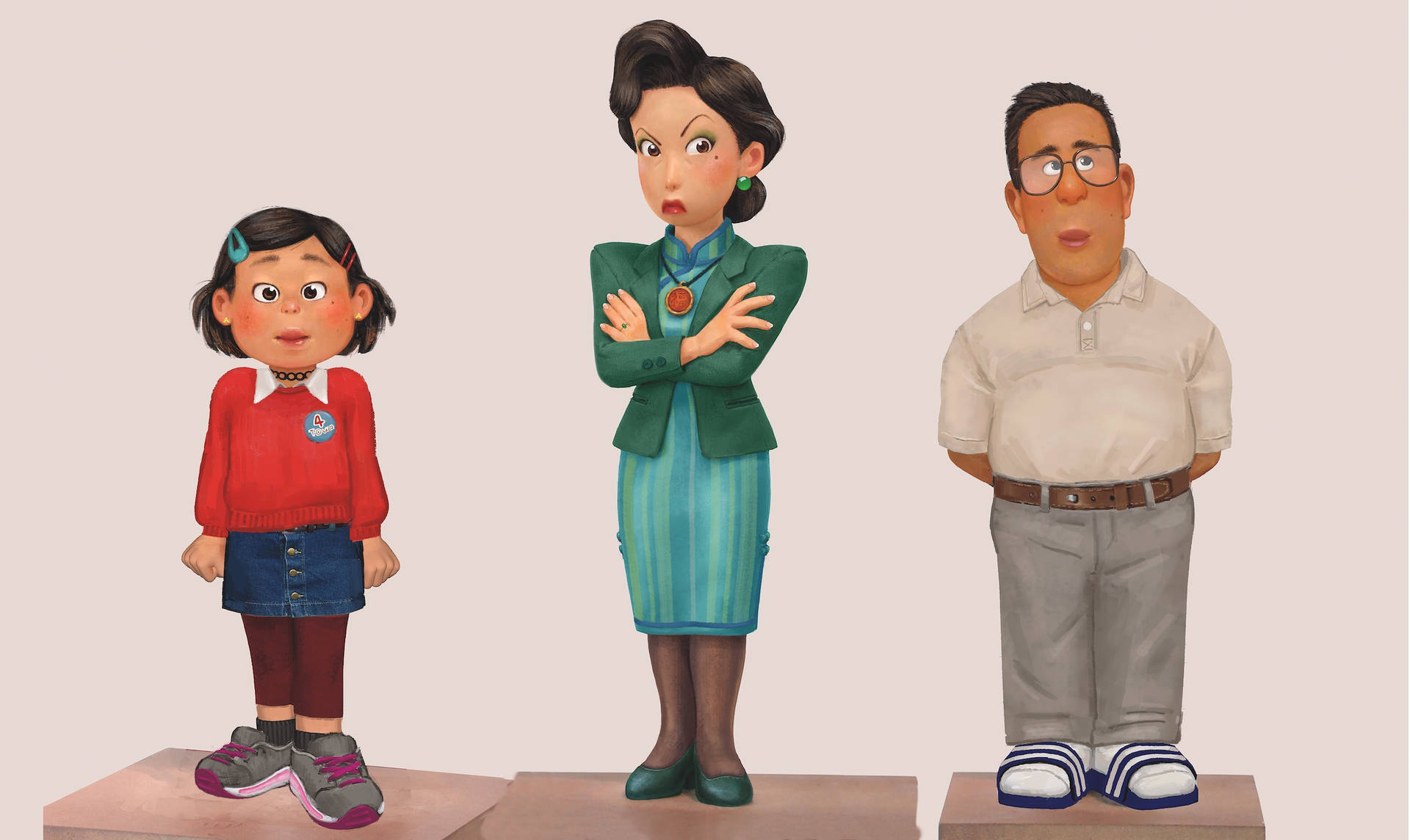 "Mei Lin with Her Parents - A Scene from Turning Red" Wallpaper