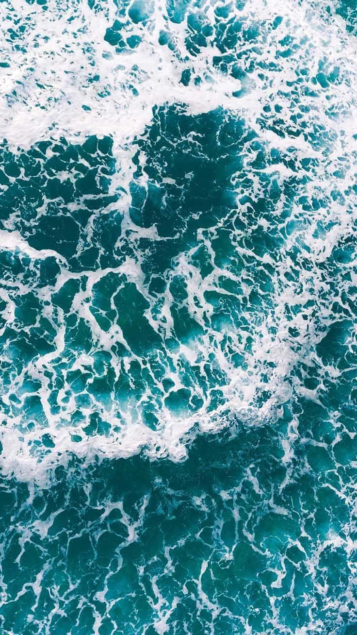 Turquoise Aesthetic Waves Wallpaper