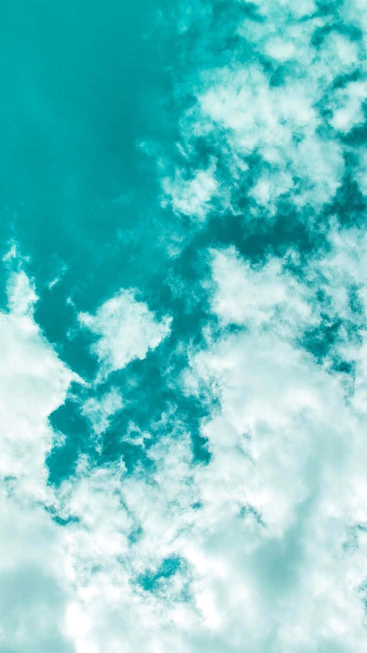 Turquoise Aesthetic Clouds Wallpaper